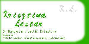 krisztina lestar business card